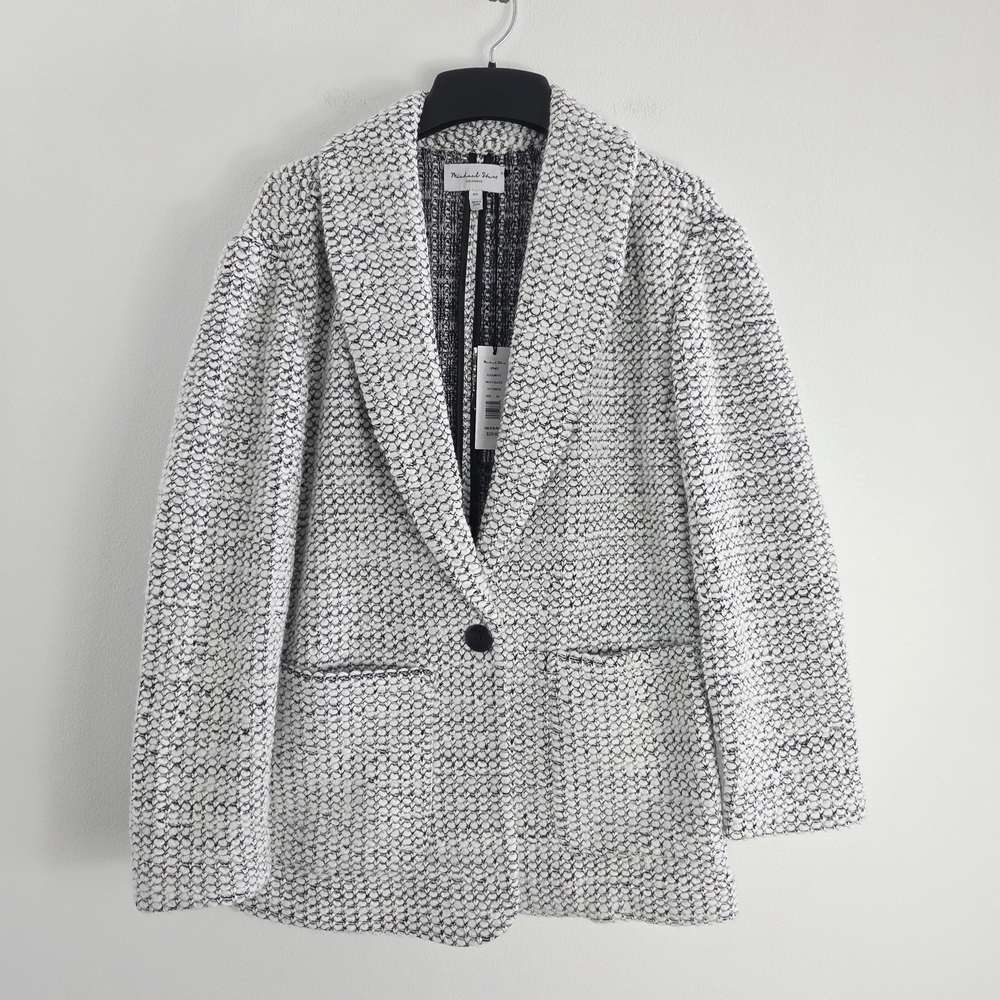 Michael Stars Macey Black White Blazer Cardigan